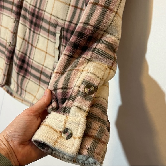 Sage Collective Women Long Sleeve Plaid Shirt Jacket Sherpa Lined Fleece Medium - Picture 11 of 14